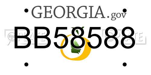 BB58588 Georgia License Plate