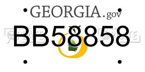 BB58858 Georgia License Plate
