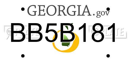 BB5B181 Georgia License Plate