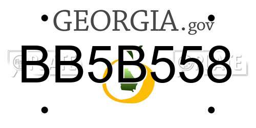 BB5B558 Georgia License Plate