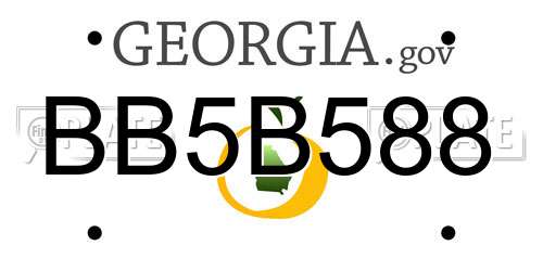BB5B588 Georgia License Plate