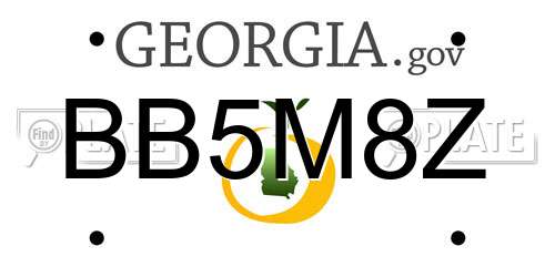 BB5M8Z Georgia License Plate