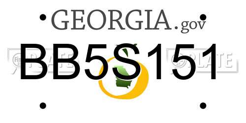 BB5S151 Georgia License Plate