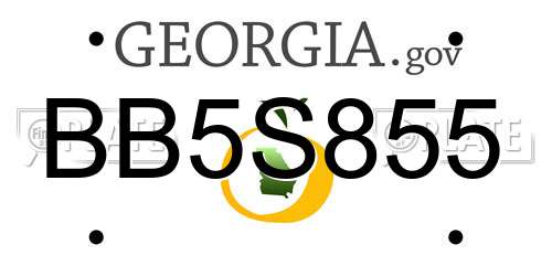 BB5S855 Georgia License Plate