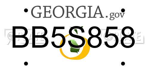 BB5S858 Georgia License Plate
