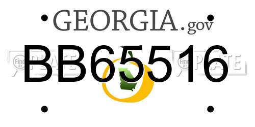 BB65516 Georgia License Plate