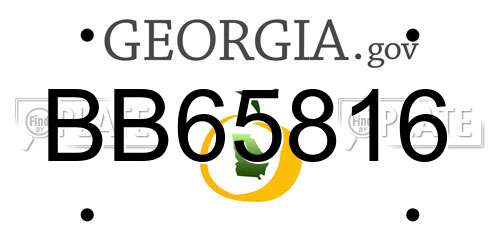 BB65816 Georgia License Plate