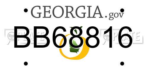 BB68816 Georgia License Plate