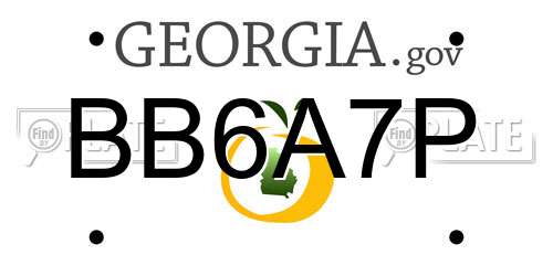 BB6A7P Georgia License Plate