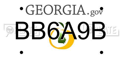 BB6A9B Georgia License Plate