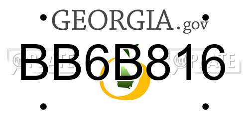 BB6B816 Georgia License Plate