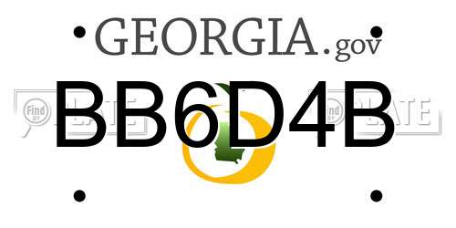 BB6D4B Georgia License Plate
