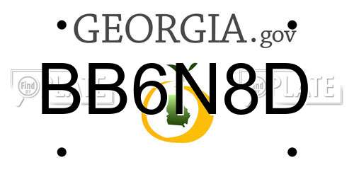 BB6N8D Georgia License Plate