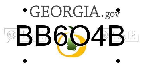 BB6O4B Georgia License Plate