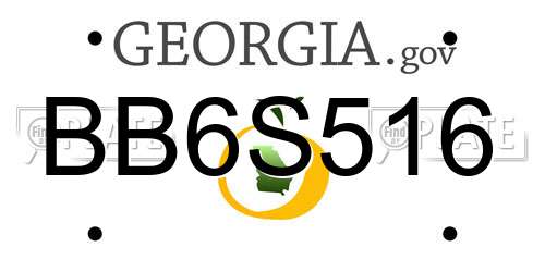 BB6S516 Georgia License Plate