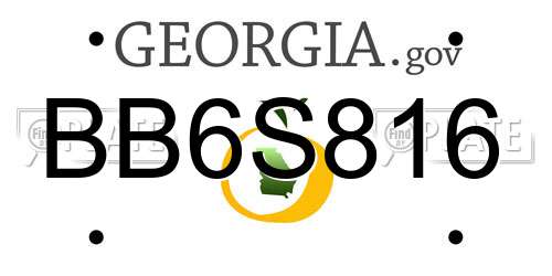 BB6S816 Georgia License Plate