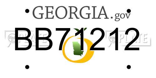 BB71212 Georgia License Plate
