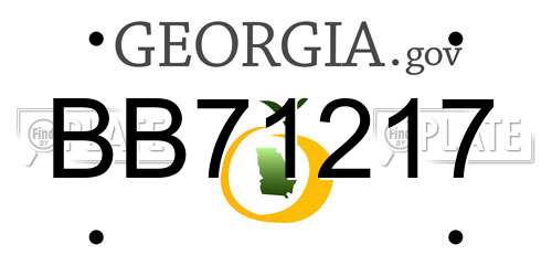 BB71217 Georgia License Plate