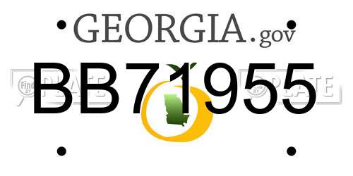 BB71955 Georgia License Plate
