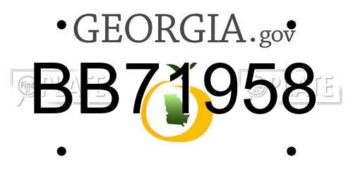 BB71958 Georgia License Plate