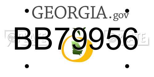 BB79956 Georgia License Plate