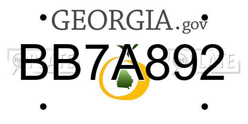 BB7A892 Georgia License Plate