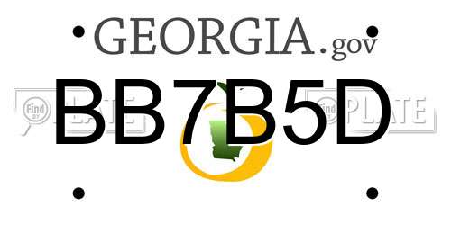 BB7B5D Georgia License Plate