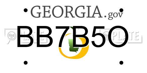 BB7B5O Georgia License Plate