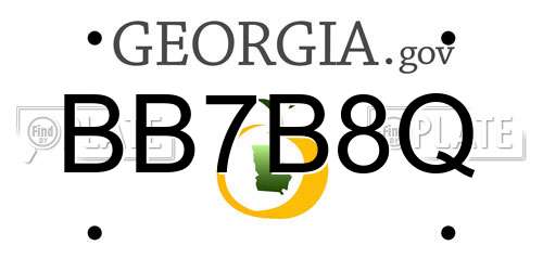 BB7B8Q Georgia License Plate