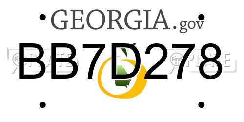 BB7D278 Georgia License Plate