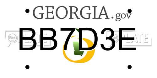 BB7D3E Georgia License Plate