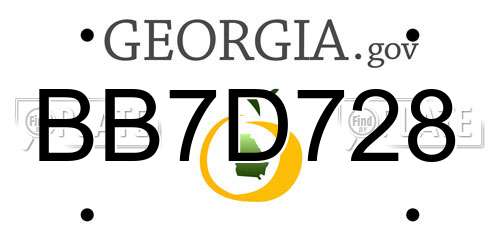 BB7D728 Georgia License Plate