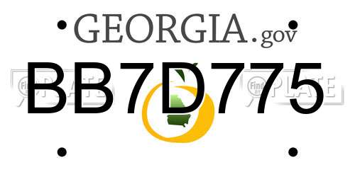 BB7D775 Georgia License Plate