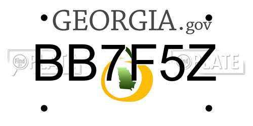 BB7F5Z Georgia License Plate