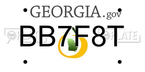BB7F8T Georgia License Plate
