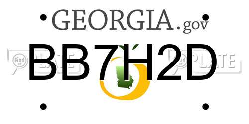 BB7H2D Georgia License Plate