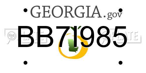 BB7I985 Georgia License Plate