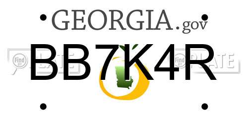 BB7K4R Georgia License Plate
