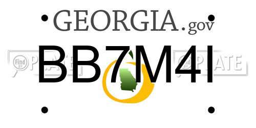 BB7M4I Georgia License Plate