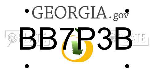 BB7P3B Georgia License Plate
