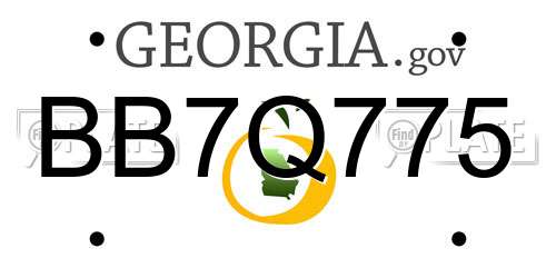 BB7Q775 Georgia License Plate