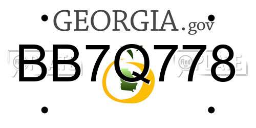 BB7Q778 Georgia License Plate