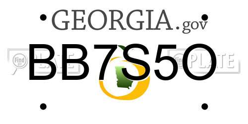 BB7S5O Georgia License Plate