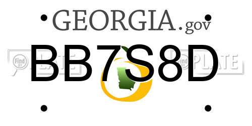BB7S8D Georgia License Plate