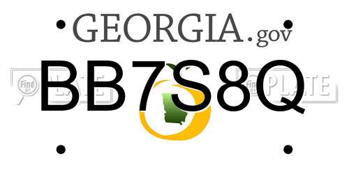 BB7S8Q Georgia License Plate