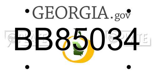 BB85034 Georgia License Plate
