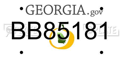 BB85181 Georgia License Plate