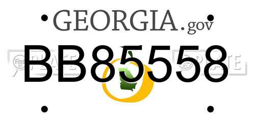 BB85558 Georgia License Plate