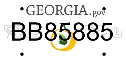 BB85885 Georgia License Plate