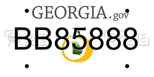 BB85888 Georgia License Plate